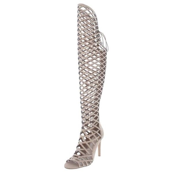 Vince Camuto Shoes - Vince Camuto grey thigh high sandals heels 38